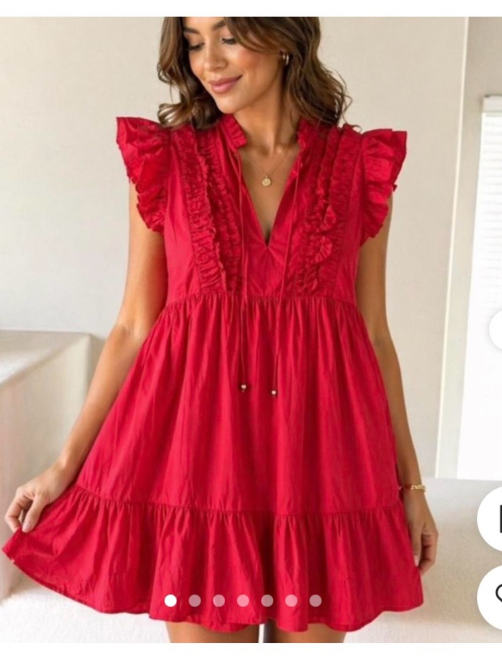 Caroline Constas Red Ruffle Dress - Picture 9 of 9